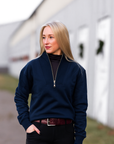 Willow Quarter Zip Sweatshirt Navy/Gold