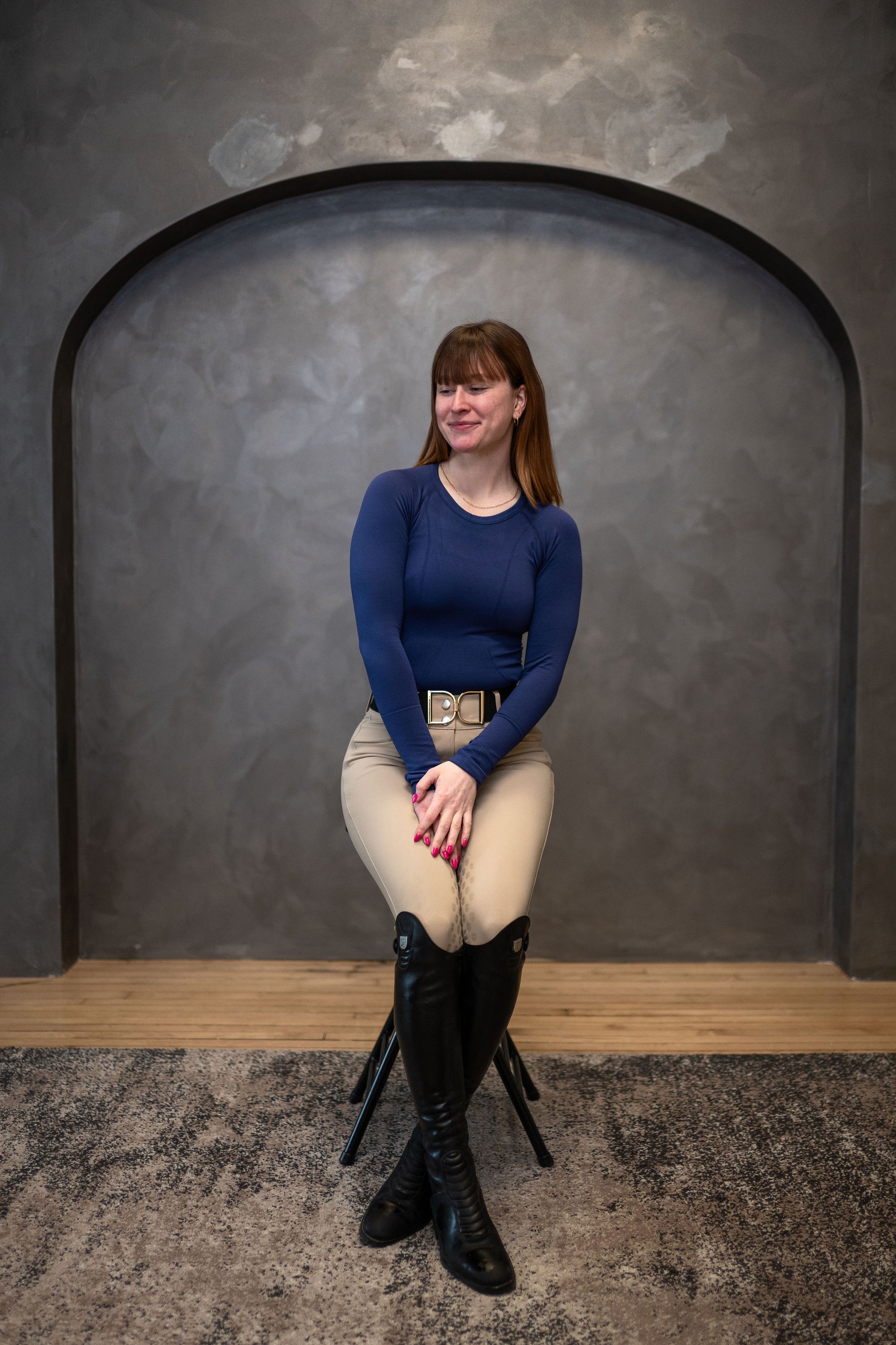 Willow Equestrian Seamless Long Sleeve Shirt True Navy