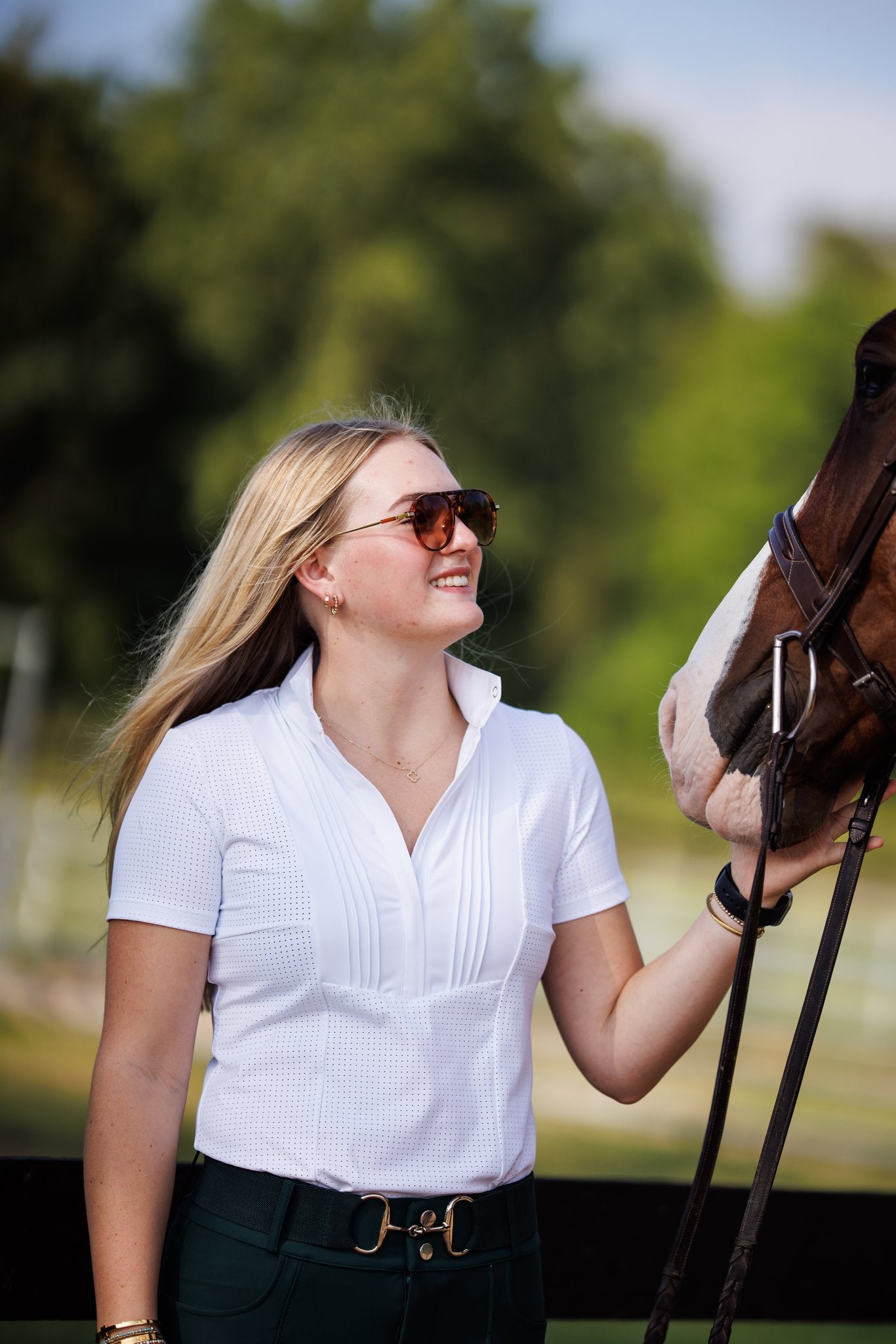 Willow Equestrian Breeze Short Sleeve Show Shirt White
