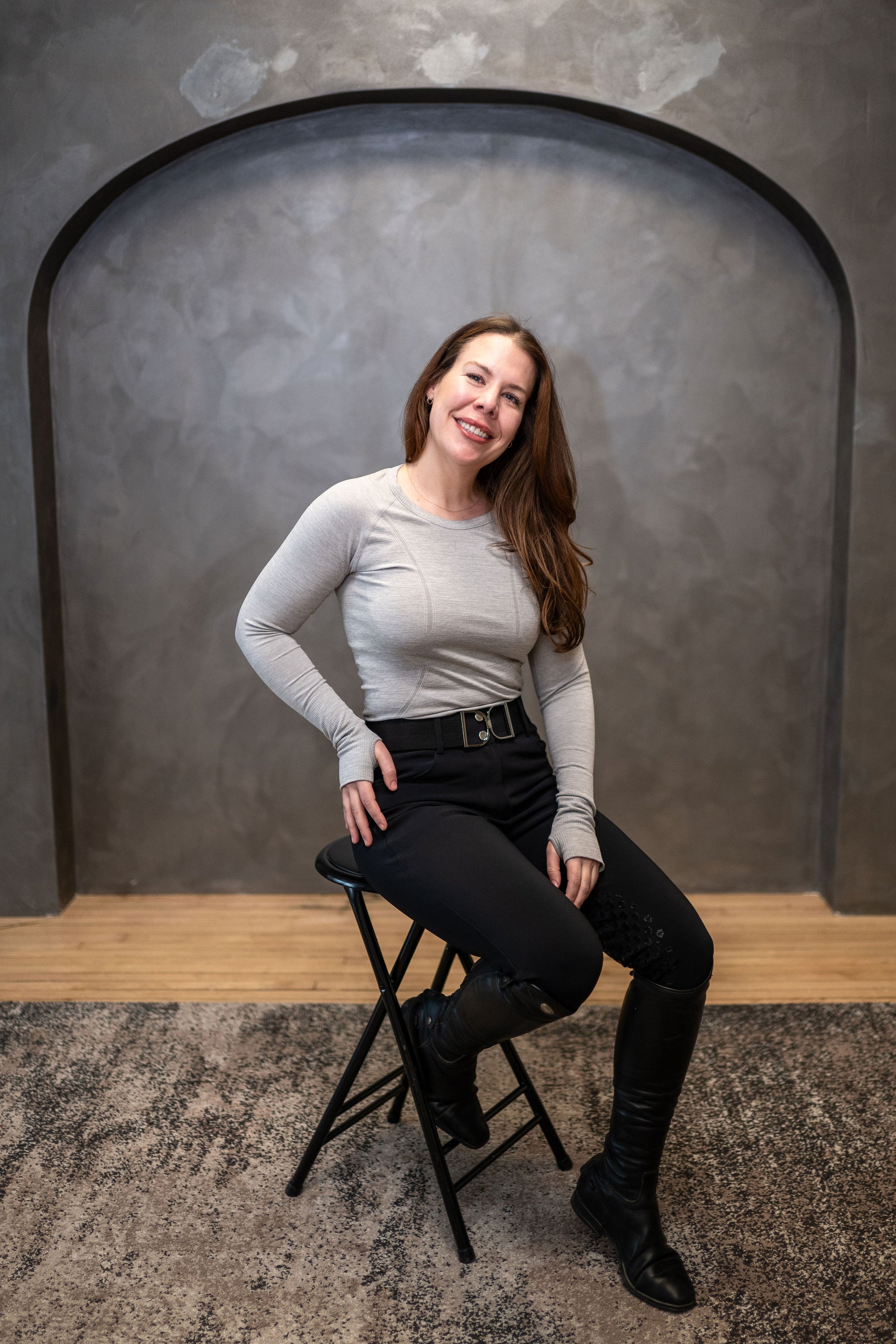 Willow Equestrian Seamless Long Sleeve Shirt Light Grey