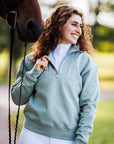 Willow Equestrian Quarter Zip Sweatshirt Sage