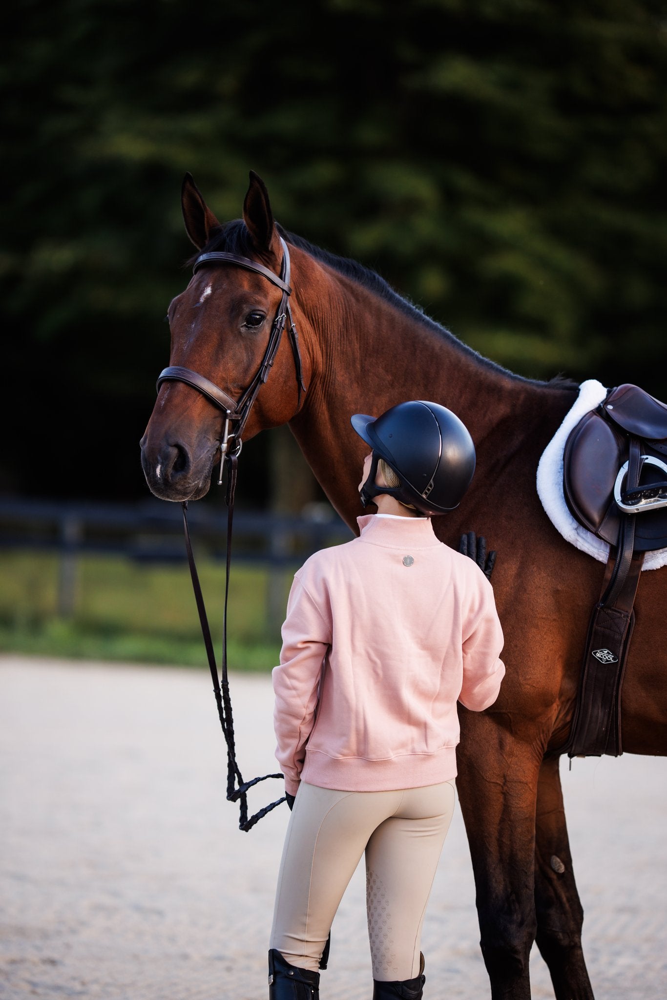 Willow Equestrian Quarter Zip Sweatshirt Rose