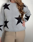 Lucky Stars Knit Sweater Grey/Black Stars