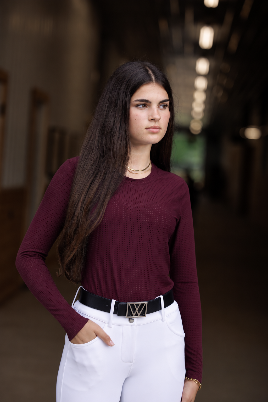 Breeze Long Sleeve Tee Burgundy