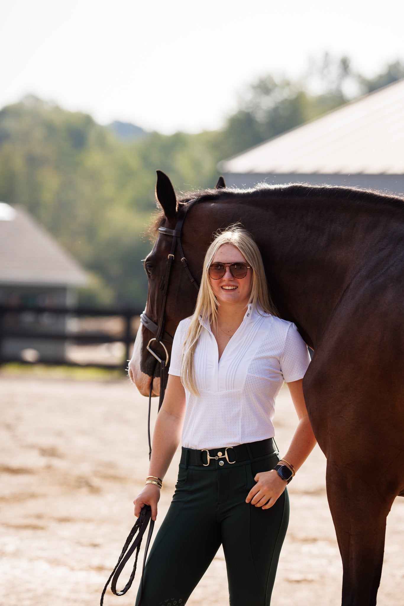 Willow Equestrian Breeze Short Sleeve Show Shirt White