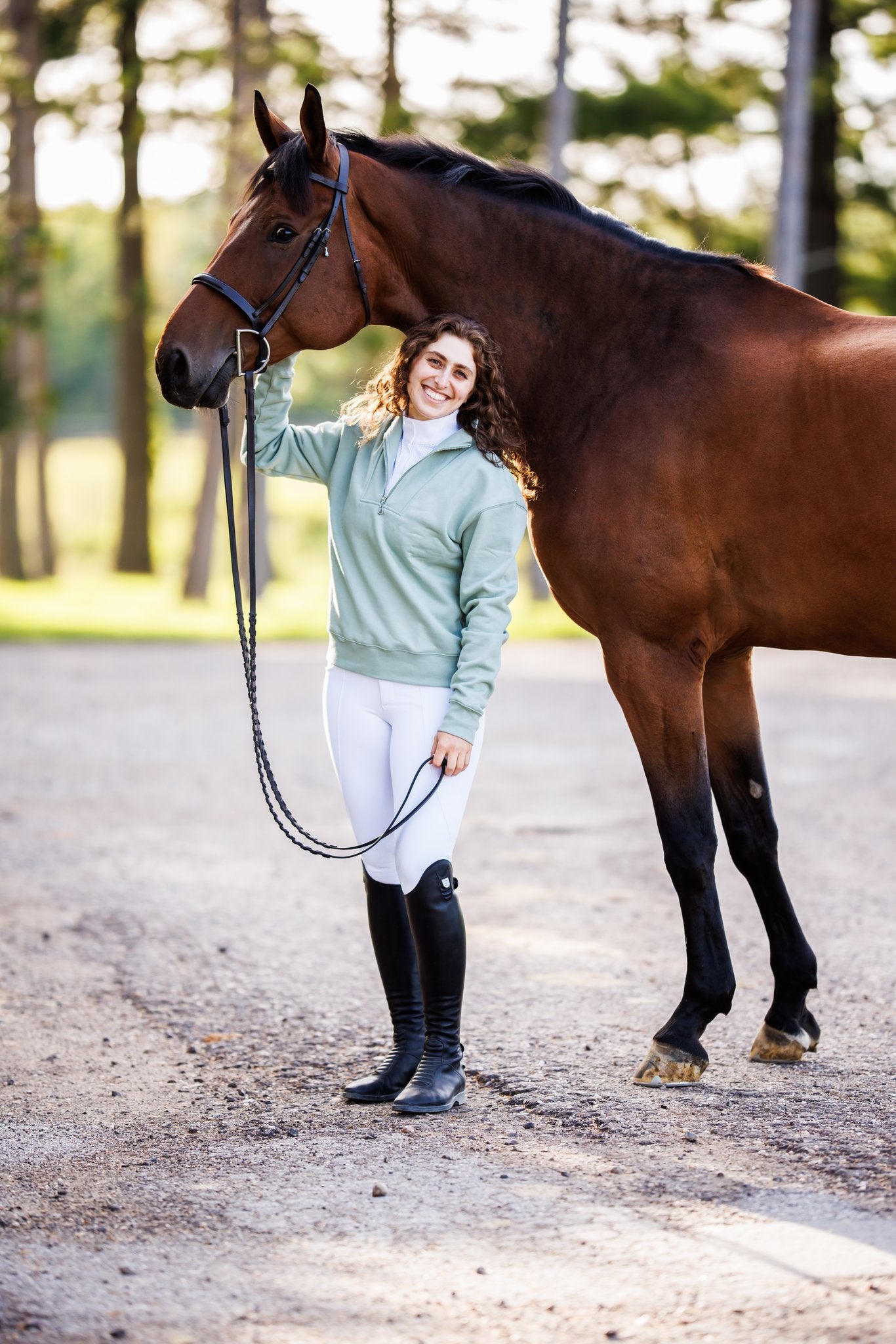 Willow Equestrian Quarter Zip Sweatshirt Sage