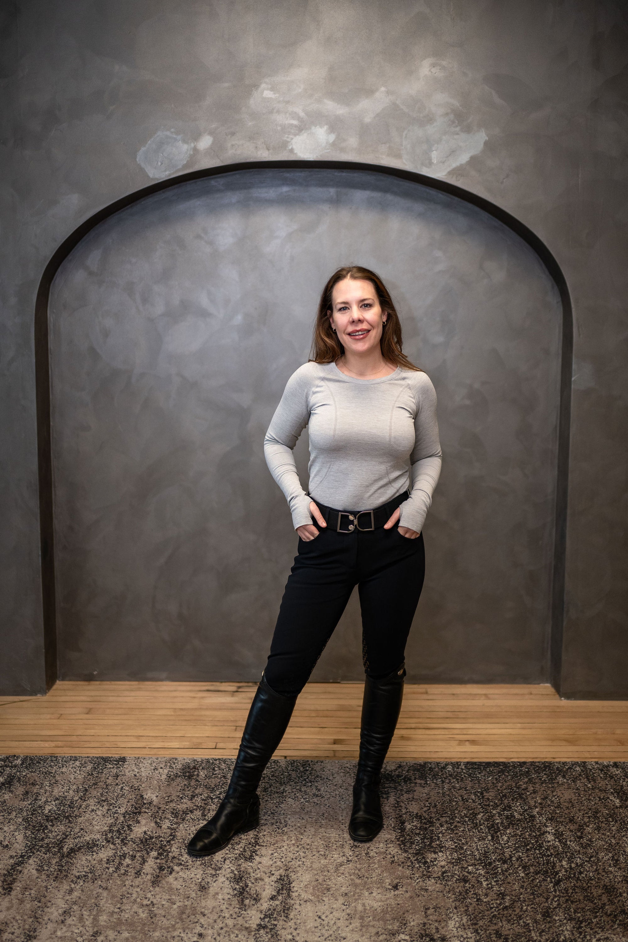Willow Equestrian Seamless Long Sleeve Shirt Light Grey