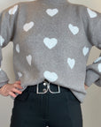 Willow Cozy Hearts Sweater Greige