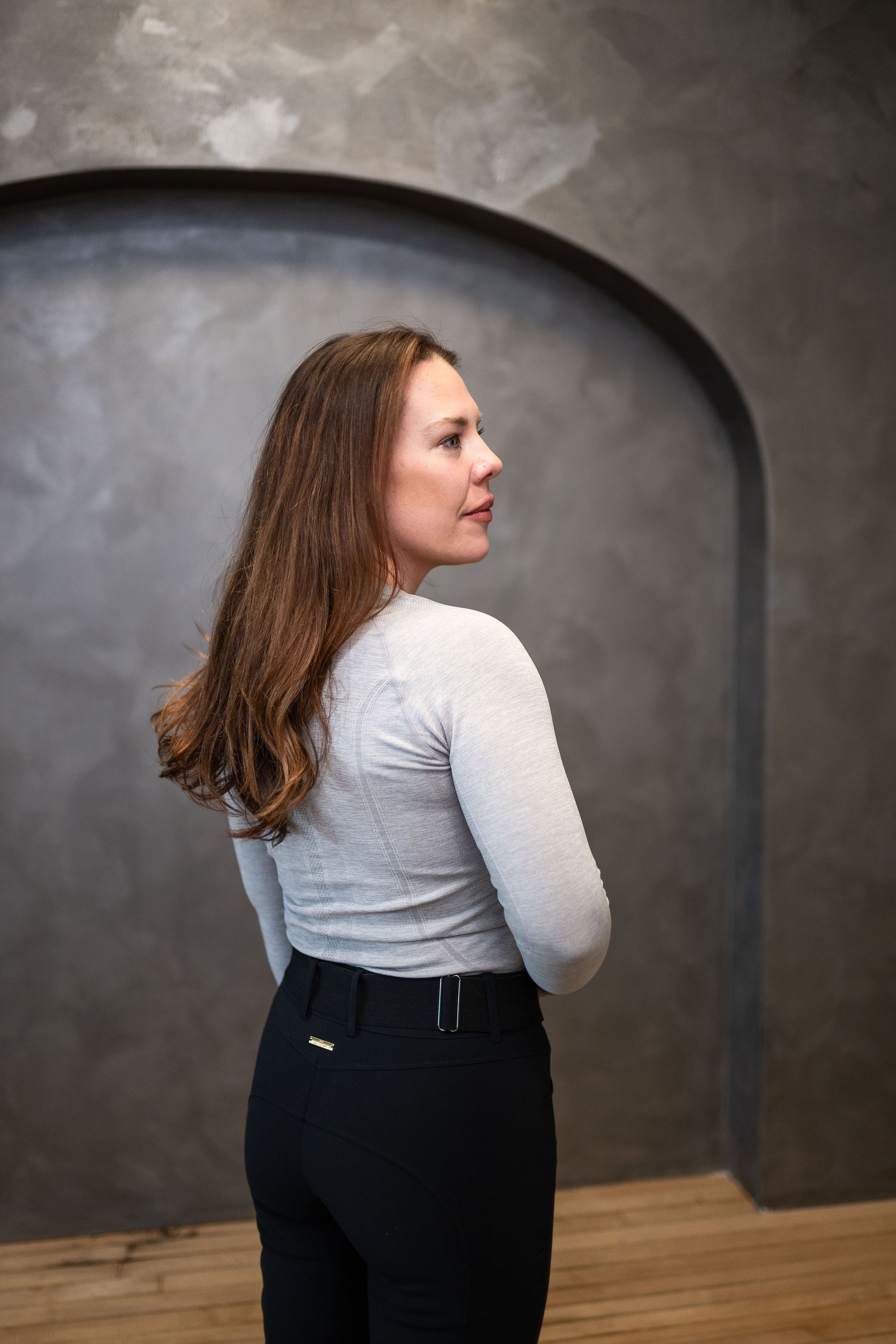 Willow Equestrian Seamless Long Sleeve Shirt Light Grey