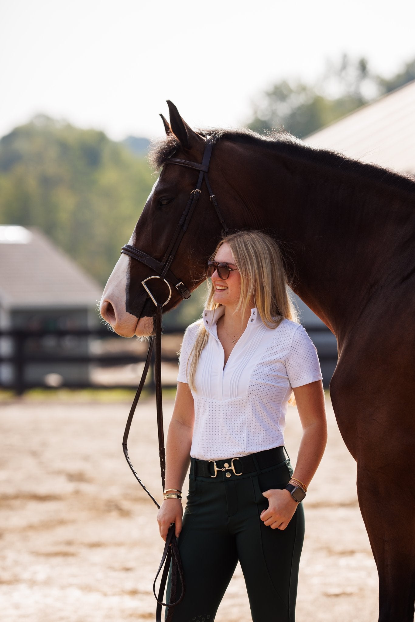 Willow Equestrian Breeze Short Sleeve Show Shirt White
