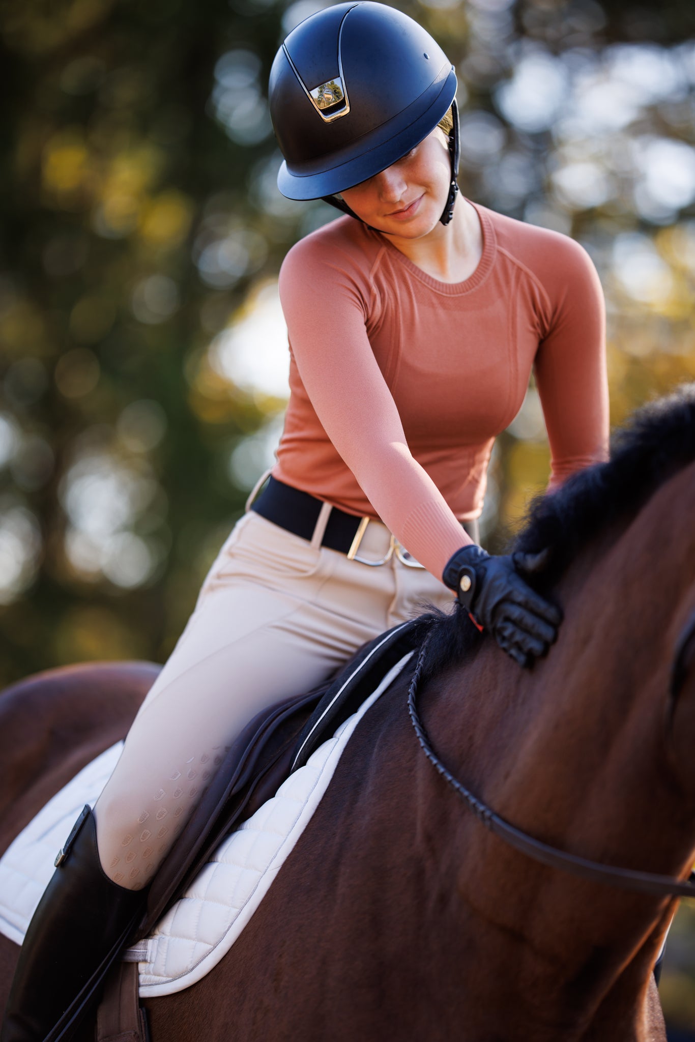 Willow Equestrian Seamless Long Sleeve Shirt Rust