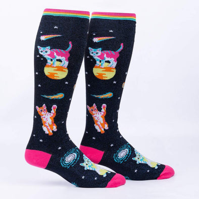 Sock It To Me Stretch It Knee High Socks Space Cats