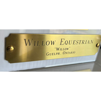 Engraved Brass Square Stall Plate