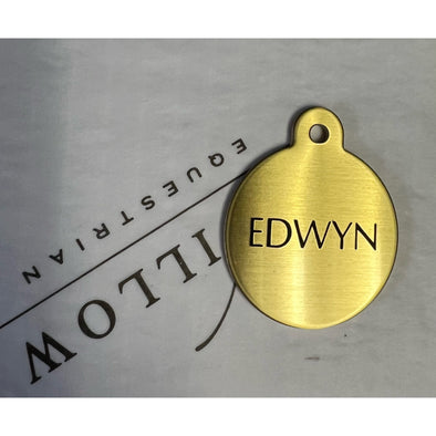 Engraved Large Brass Blanket Tag 1.25''
