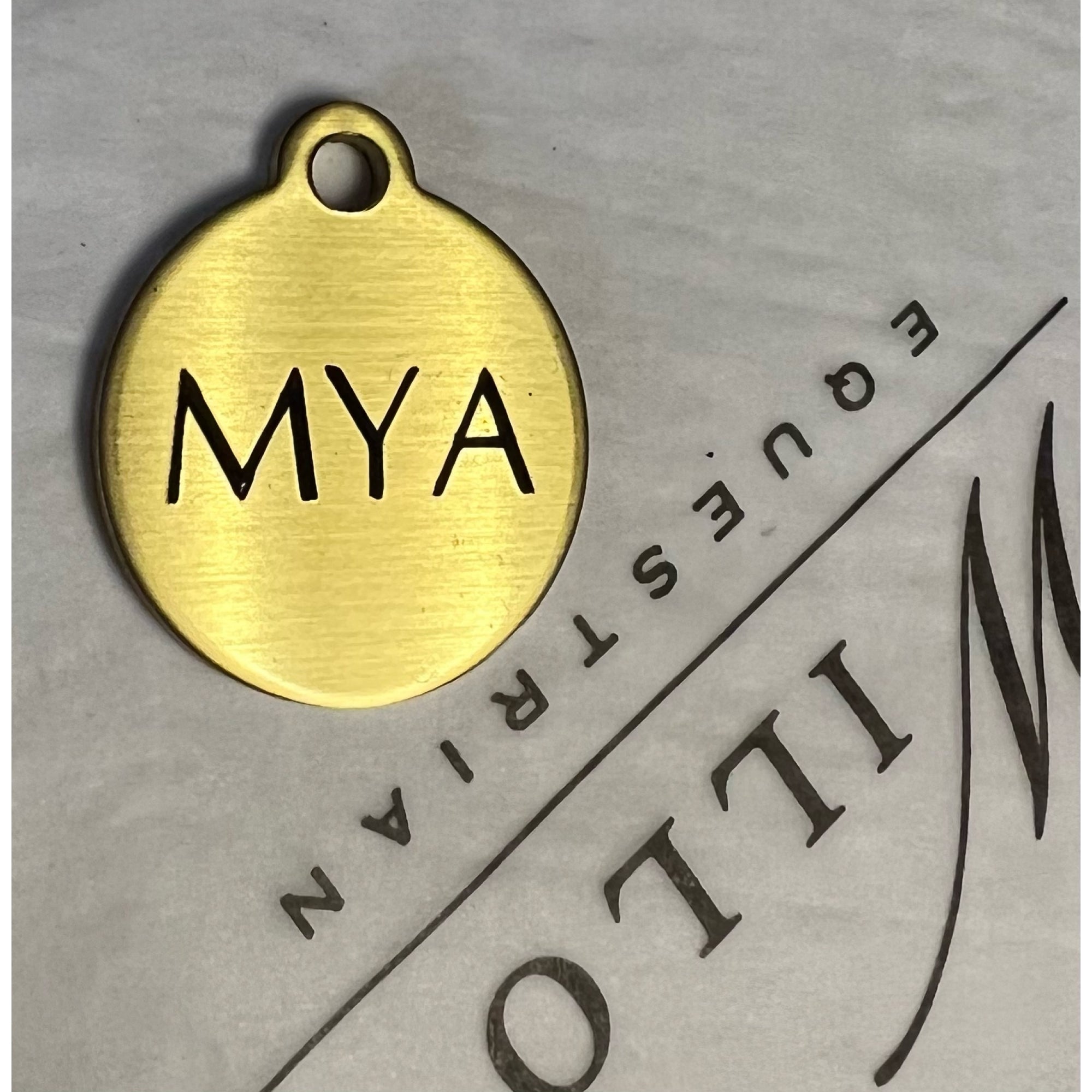 Engraved Small Brass Blanket Tag 7/8&#39;&#39;
